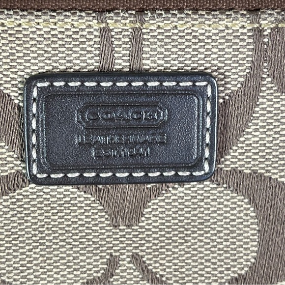 Coach Signature Logo Mini Wristlet in Brown Canvas and Leather - Picture 8 of 9